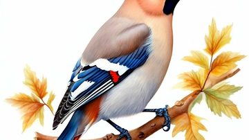 Свиристель на спиле дерева
